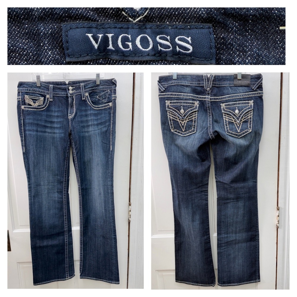 NWOT Vigoss The New York Womens 13 14 x 35 Long Tall Bootcut Denim Jeans